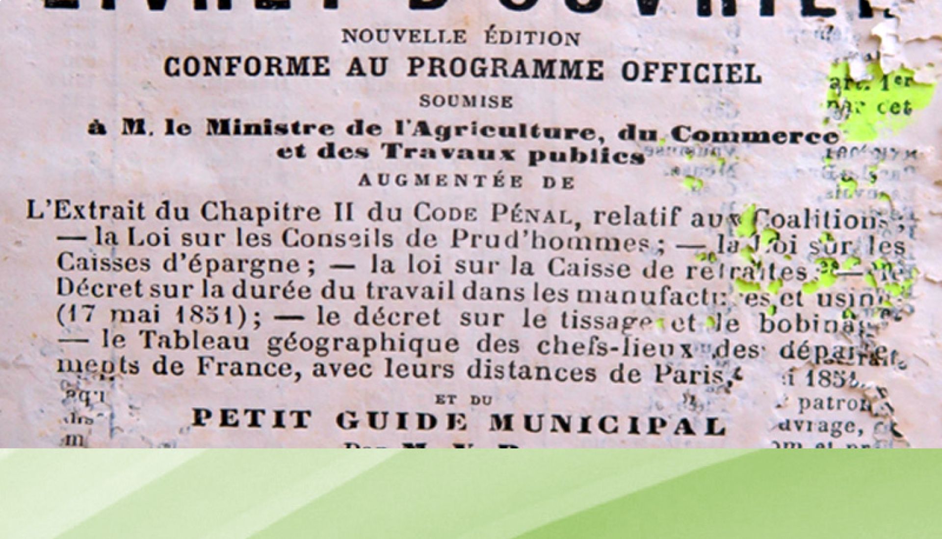Conférence — Compagnonage et livrets ouvriers au XIXe